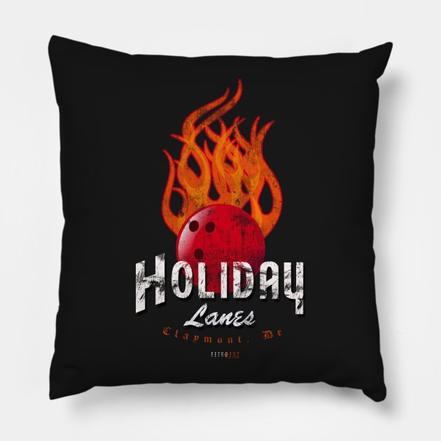 Holiday Lanes Fireball! Pillow by Retro302