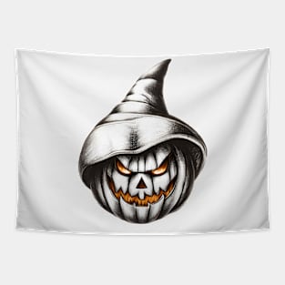 Halloween pumpkin on fire Tapestry