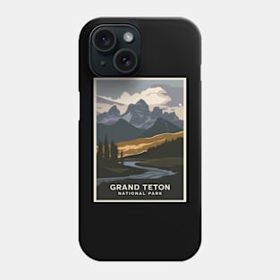 Travel Poster Grand Teton - National Park Phone Case