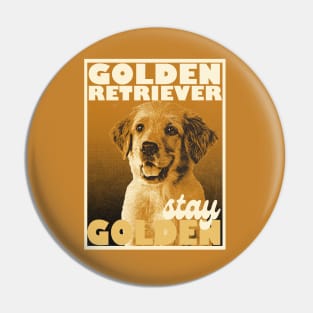 Retro Golden Retriever Pin