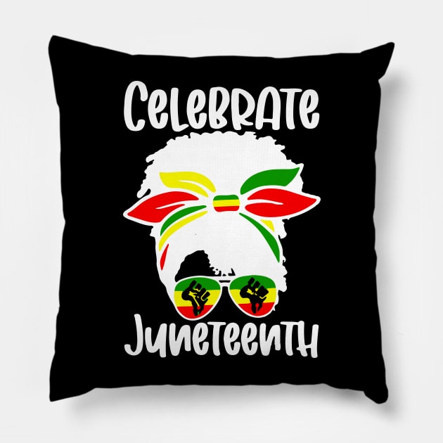 Celebrate Juneteenth Ancestors Black African American Pillow by ZimBom Designer