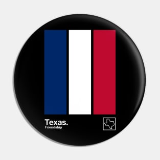 Texas State Flag // Original Minimalist Artwork Poster Design Pin