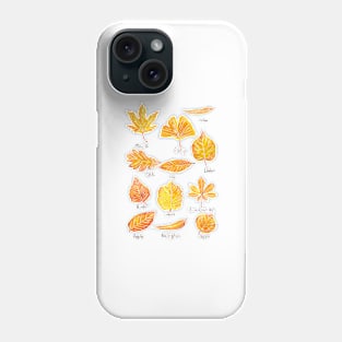 Yellow Autumn leaves collection watercolor Phone Case