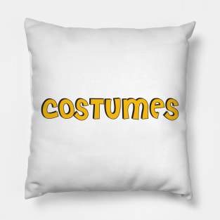 Film Crew On Set - Costumes - Gold Text - Front Pillow
