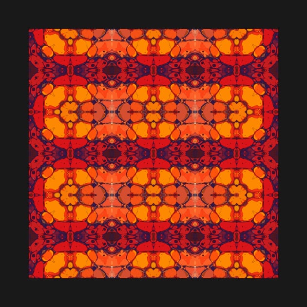 Red and Orange Stained Glass Looking Pattern  - WelshDesignsTP005 by WelshDesigns