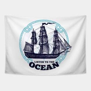 'Listen To The Ocean' Ocean Conservation Shirt Tapestry