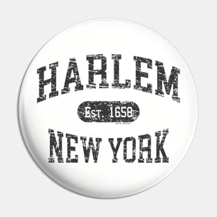 Harlem NY Arched Distressed Retro Print Pin