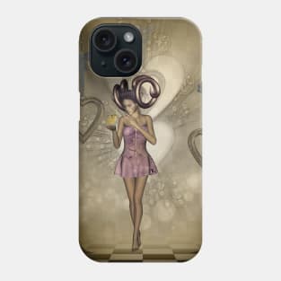 Wonderful fairy with fantasy bird Phone Case