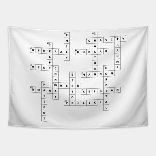 (1962HS) Crossword pattern with words from a famous 1962 science fiction book. Tapestry