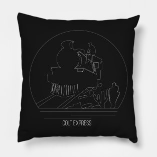 Colt Express Minimalist Line Art - Board Game Inspired Graphic - Tabletop Gaming  - BGG Pillow