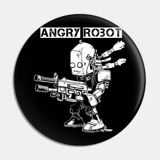 Angry Robot Armed Pin by BarrySullivan