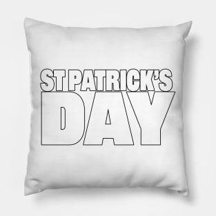 St Patricks Day Black Line Typography Pillow