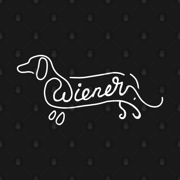 Weiner Dog Dachshund Dog Breed Cute Simple Hot Dog Lover by TeeCreations