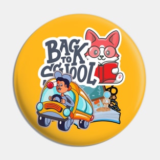 Back To School, Rabbit, Bus, and Books, funny Pin