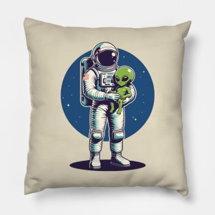 Astranout carrying an alien baby Pillow