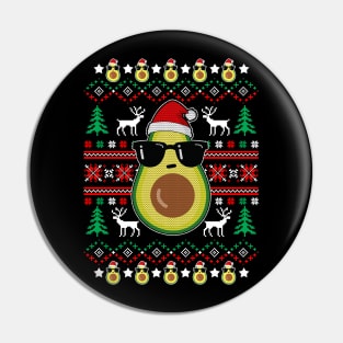 Cute Avocado Ugly Sweater Fruit Vegan Christmas Gift Pin