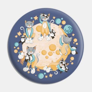 Cats, pandas and unicorns // yellow and teal Pin