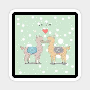 Alpacas in Love Magnet