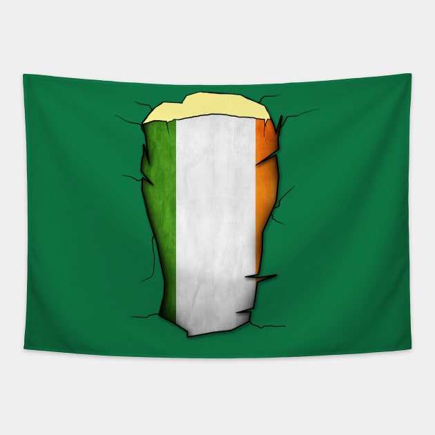 Irish Pint Glass Flag Tapestry by PoetandChef