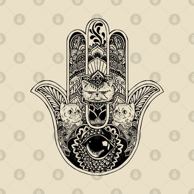 Hamsa Hand Cat Cat by huebucket