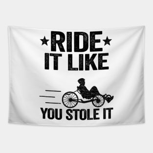 Ride It Like You Stole It Funny Recumbent Bike Tapestry