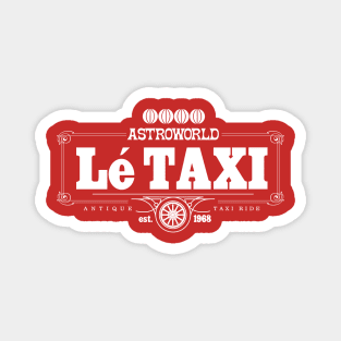 Houston Astro Theme Park Taxi Logo - White Magnet