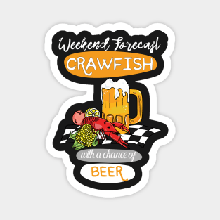 Crawfish and Beer - weedend, summer, crawfish boil, cray, crayfish, food Magnet