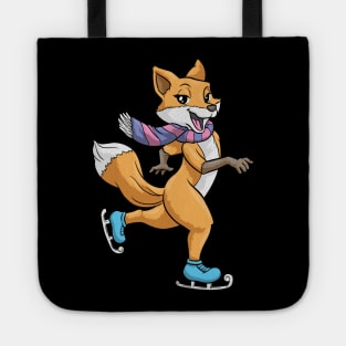 cute fox as a ice skater Tote