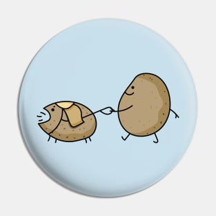 Funny potato with dog for vegans Pin