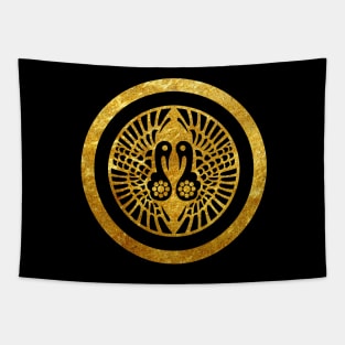 Ikko Ikki Mon Japanese clan in faux gold Tapestry