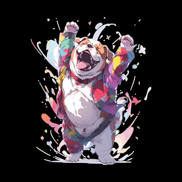 Happy Bulldog Funny Dog Dance Competition by QQdesigns