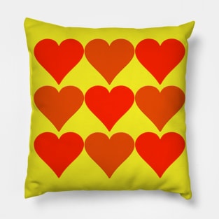 Nine red hearts. Pillow