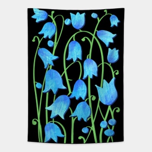 Flowers Blue Tapestry