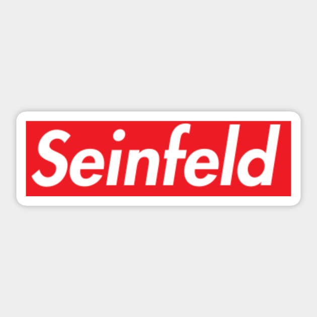 Seinfeld Supreme Red Box Logo Seinfeld Festivus Sticker Teepublic