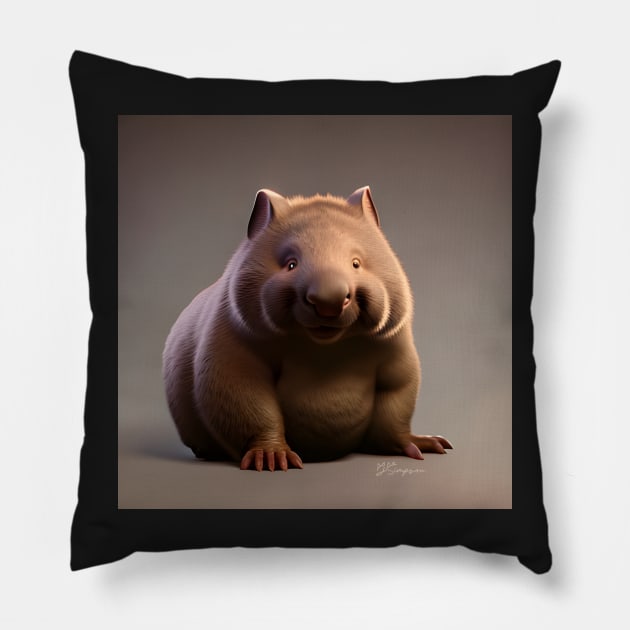 A very fat, cute, Wombat Pillow by J7Simpson