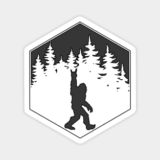 Yeti Bigfoot Sasquatch Hexagon Magnet