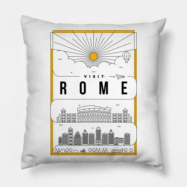 Rome Minimal Lineal Poster Pillow by kursatunsal