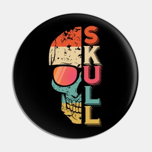 Colourful Skull WIth Glasses Pin