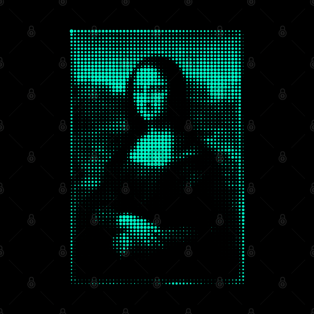 Mona Lisa Da Vinci Dots Graphic Design by okpinsArtDesign