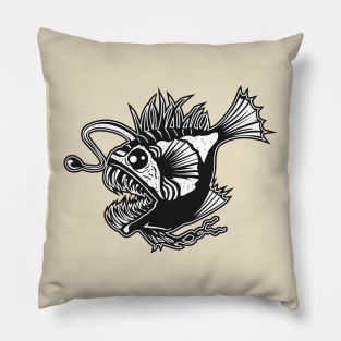 Monster fish in the depths of the sea Pillow