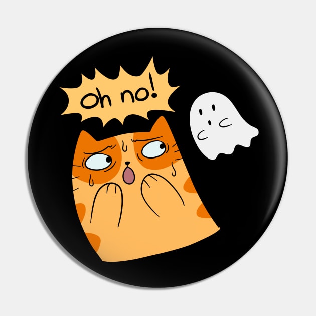 Oh no! Cat and Ghost Pin by saradaboru