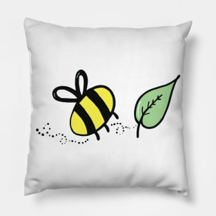 Believe Bee Leaf Doodle Cute Gift Pillow