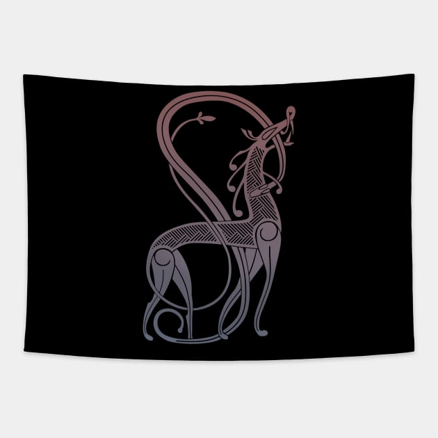 Old Norse Lion and Serpent Urnes Tapestry by Beltschazar