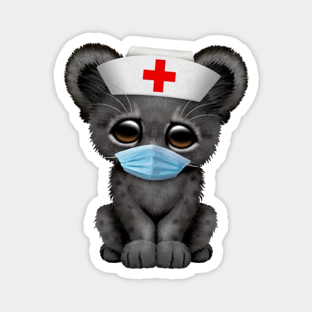 Cute Black Panther Cub Nurse Magnet by jeffbartels