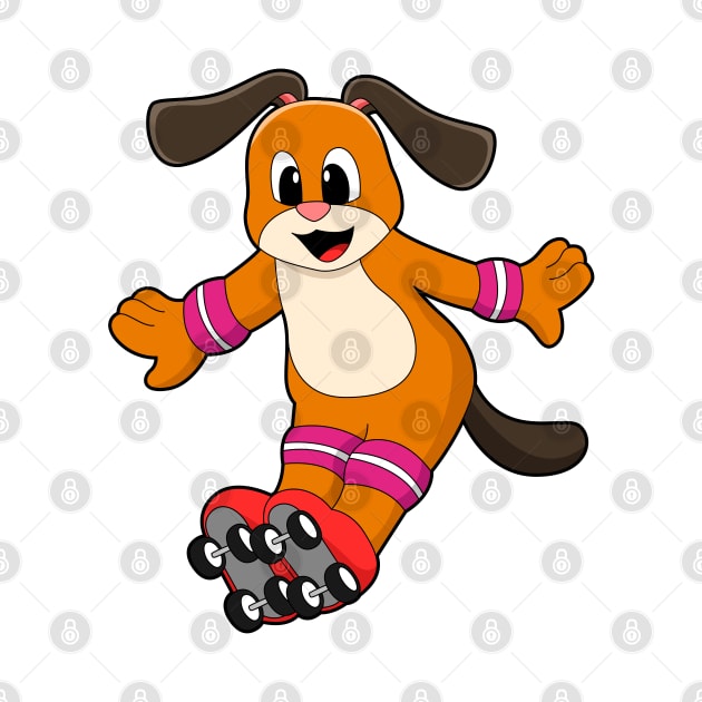 Dog as Skater with Inline skates by Markus Schnabel