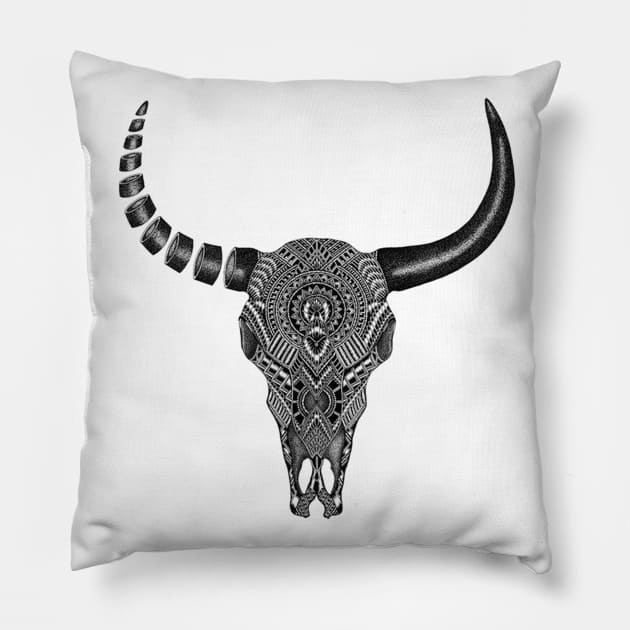 Bull Skull Pillow by By_StineLee