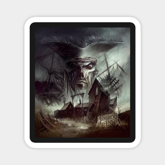 Ghost Ship pirate - digital drawing - Color Magnet by euror-design