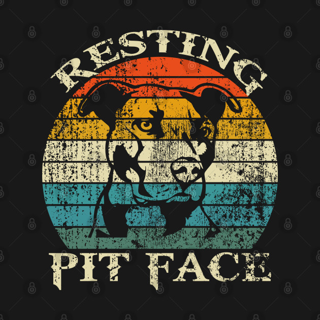 Discover Pitbull Resting Pit Face Retro Vintage - Resting Pit Face - T-Shirt