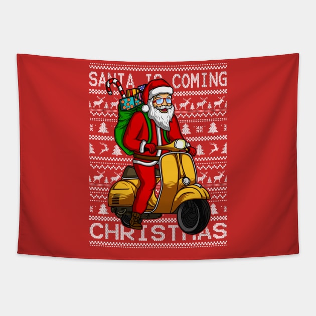 SANTA IS COMING Tapestry by canzyartstudio