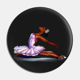 African American  ballerina -#005 - brown skin ballerina in lavender purple tutu Pin